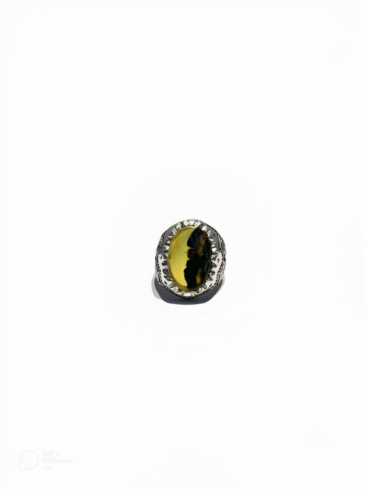 Yellow rare aqeeq ring